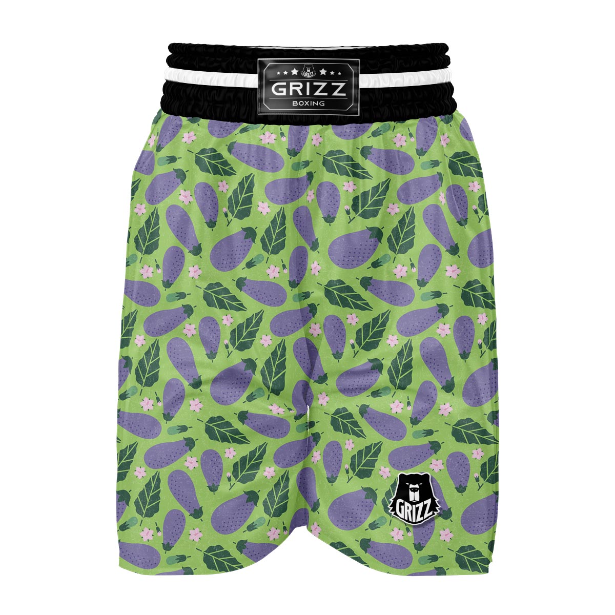 Eggplant Cute Pattern Print Boxing Shorts-grizzshop