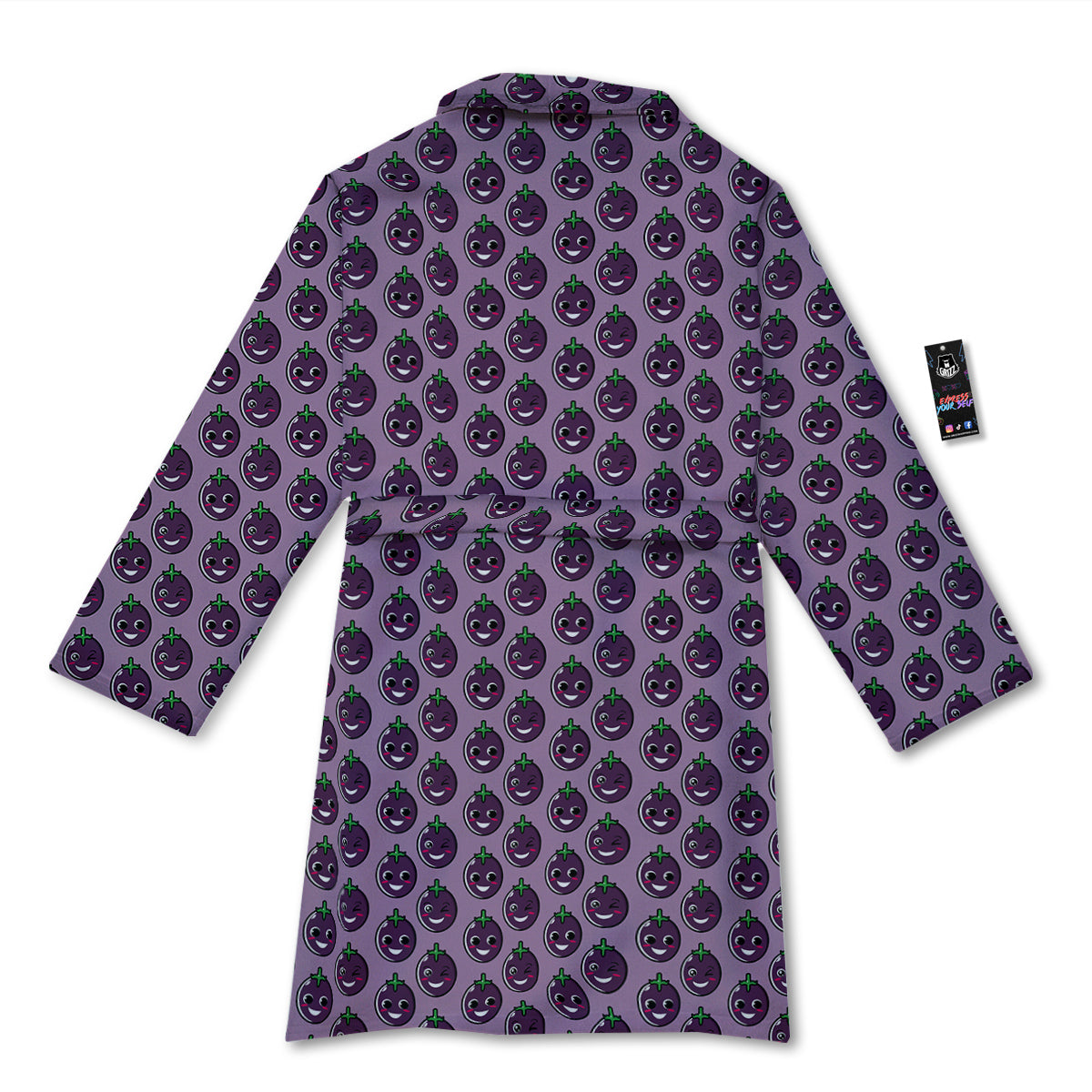 Eggplant Cute Print Pattern Bathrobe-grizzshop
