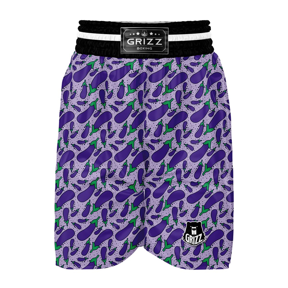 Eggplant Cute Print Pattern Boxing Shorts-grizzshop