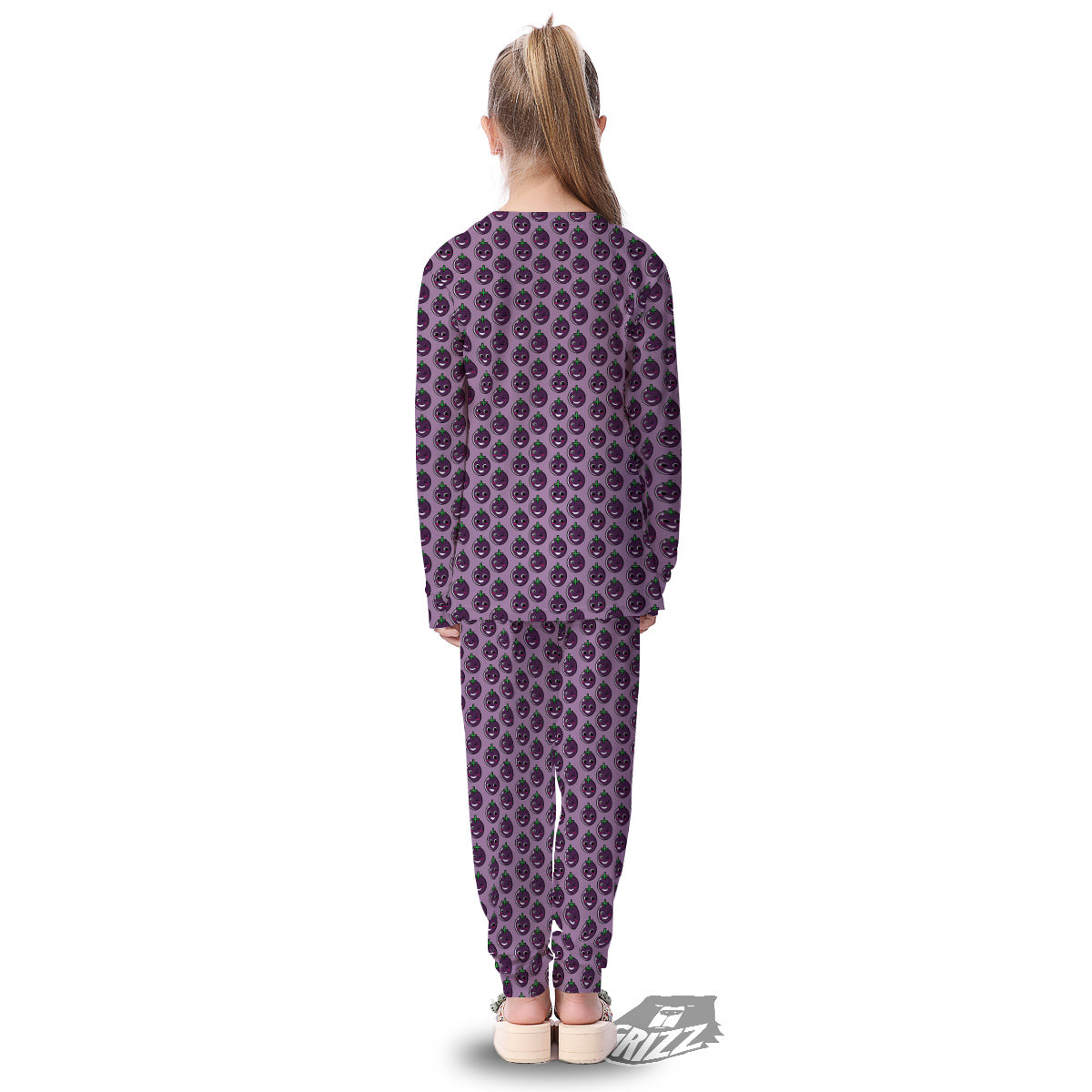 Eggplant Cute Print Pattern Kid's Pajamas-grizzshop
