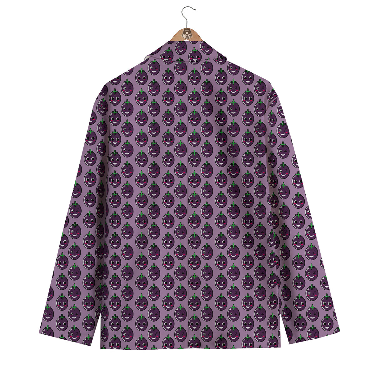 Eggplant Cute Print Pattern Men's Blazer-grizzshop