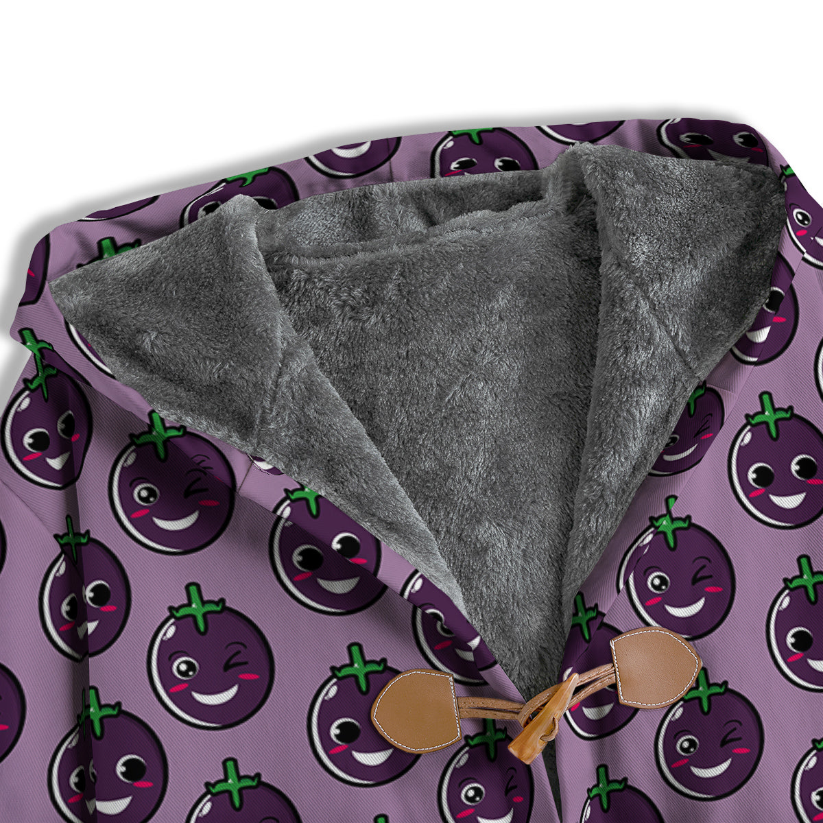 Eggplant Cute Print Pattern Men's Windbreaker Jacket-grizzshop