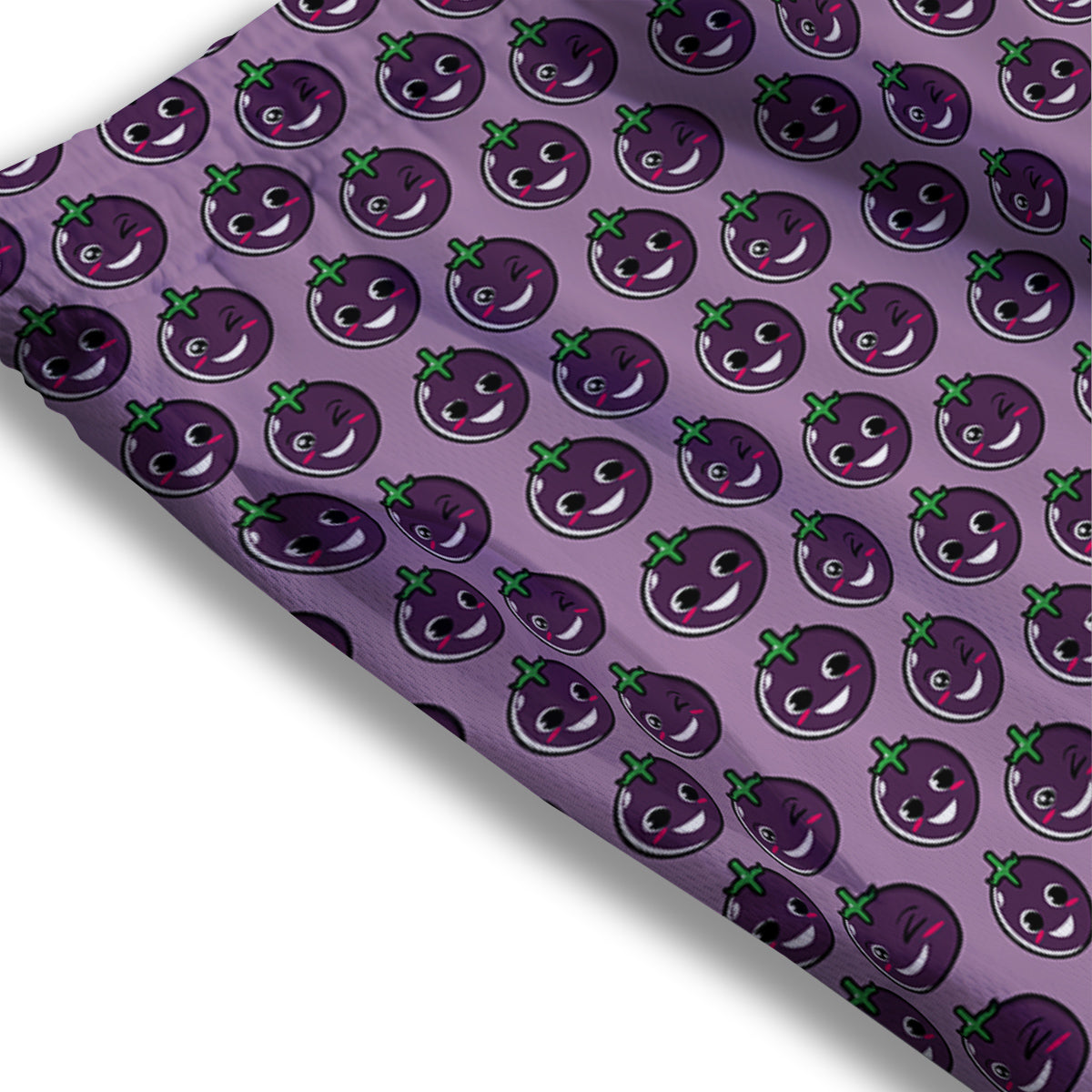 Eggplant Cute Print Pattern Mesh Shorts