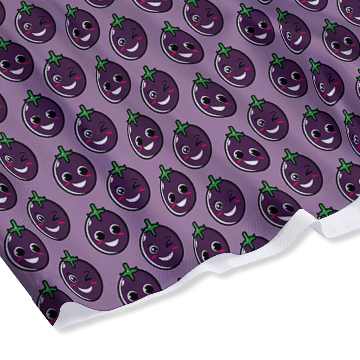 Eggplant Cute Print Pattern Mesh Shorts