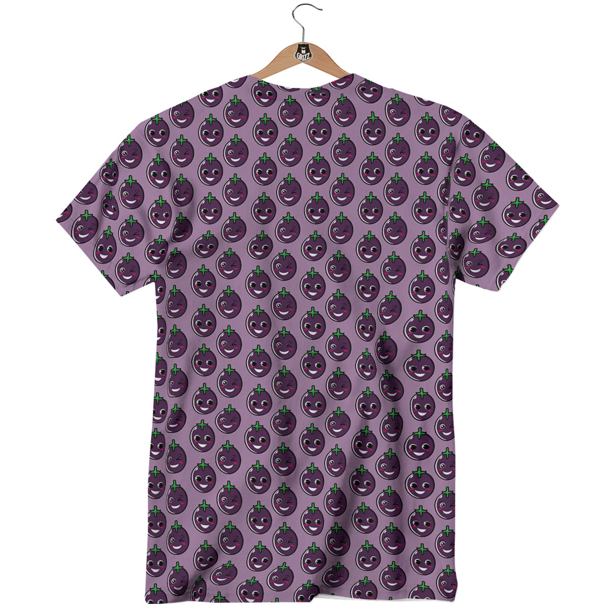 Eggplant Cute Print Pattern T-Shirt-grizzshop