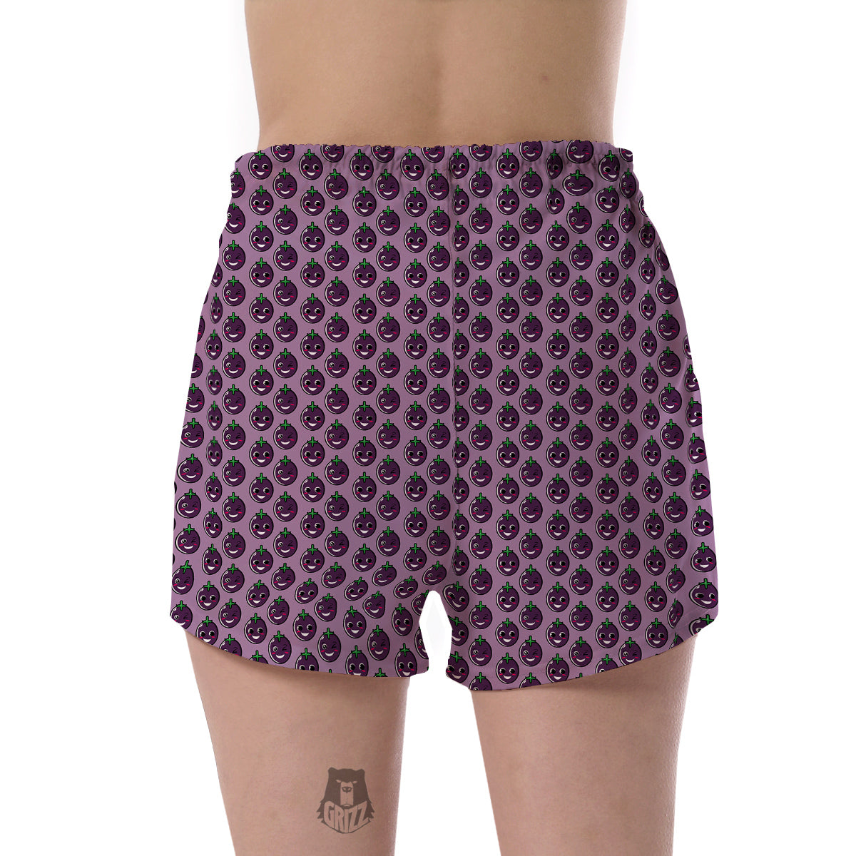 Eggplant Cute Print Pattern Women's Shorts-grizzshop