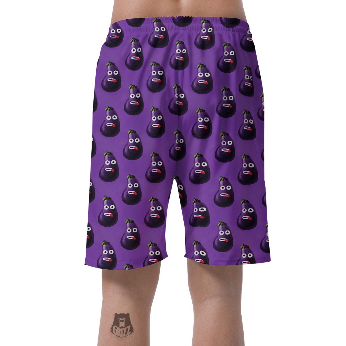 Eggplant Funny Pattern Print Men's Shorts-grizzshop