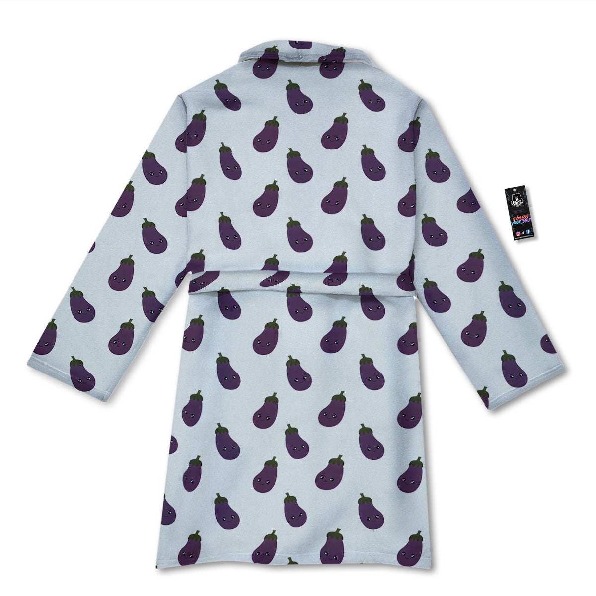 Eggplant Funny Print Pattern Bathrobe-grizzshop
