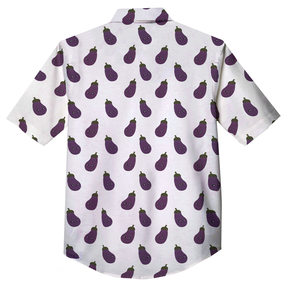 Eggplant Funny Print Pattern Button Up Shirt-grizzshop
