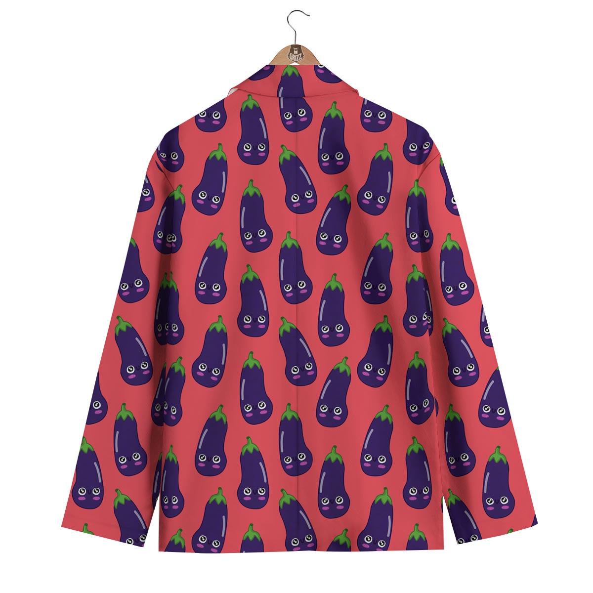 Eggplant Funny Print Pattern Men's Blazer-grizzshop