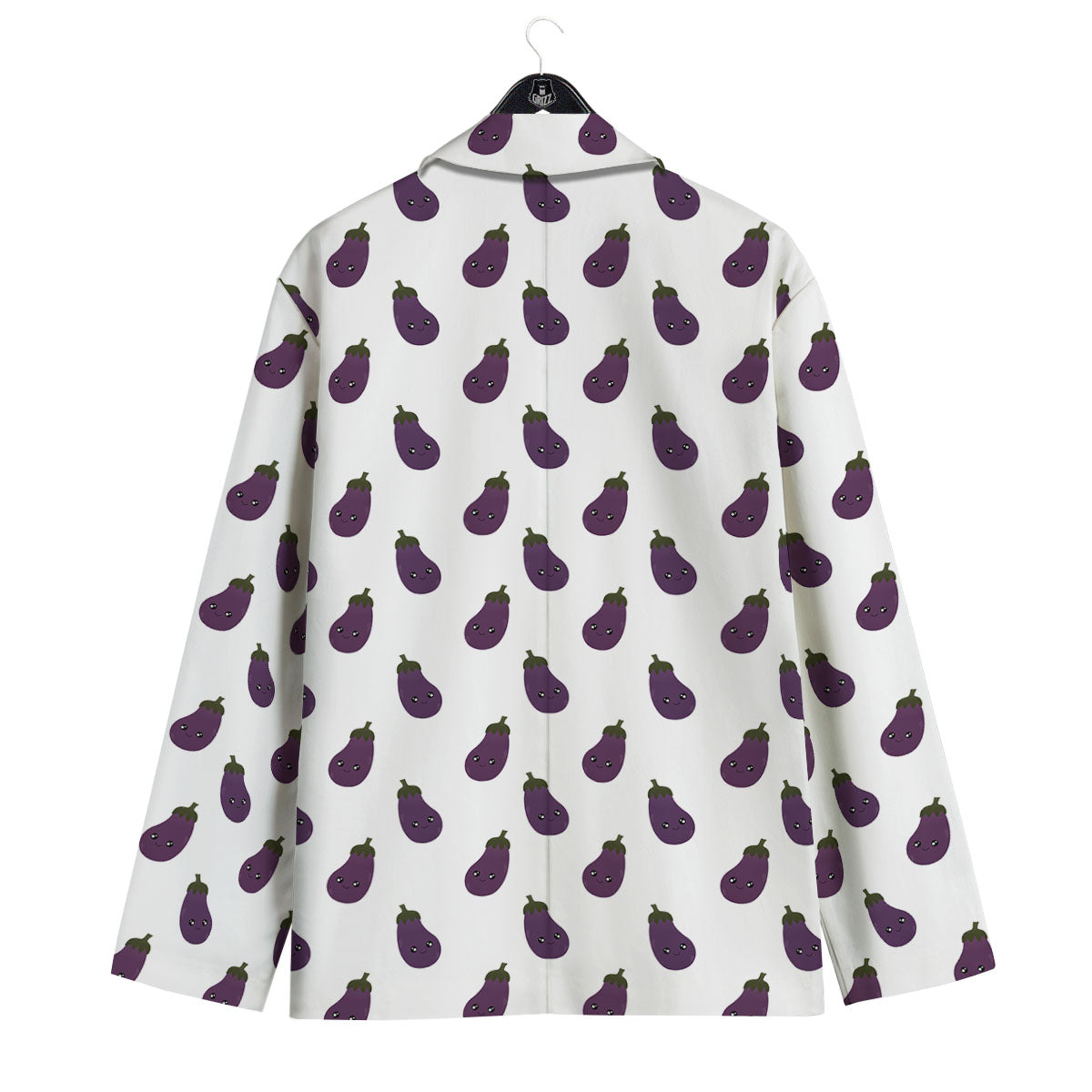 Eggplant Funny Print Pattern Men's Sport Coat-grizzshop
