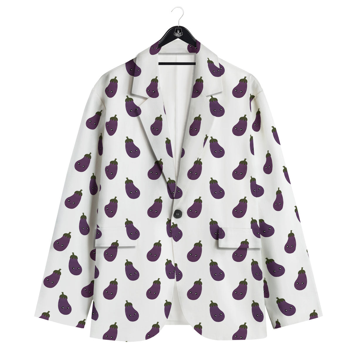 Eggplant Funny Print Pattern Men's Sport Coat-grizzshop