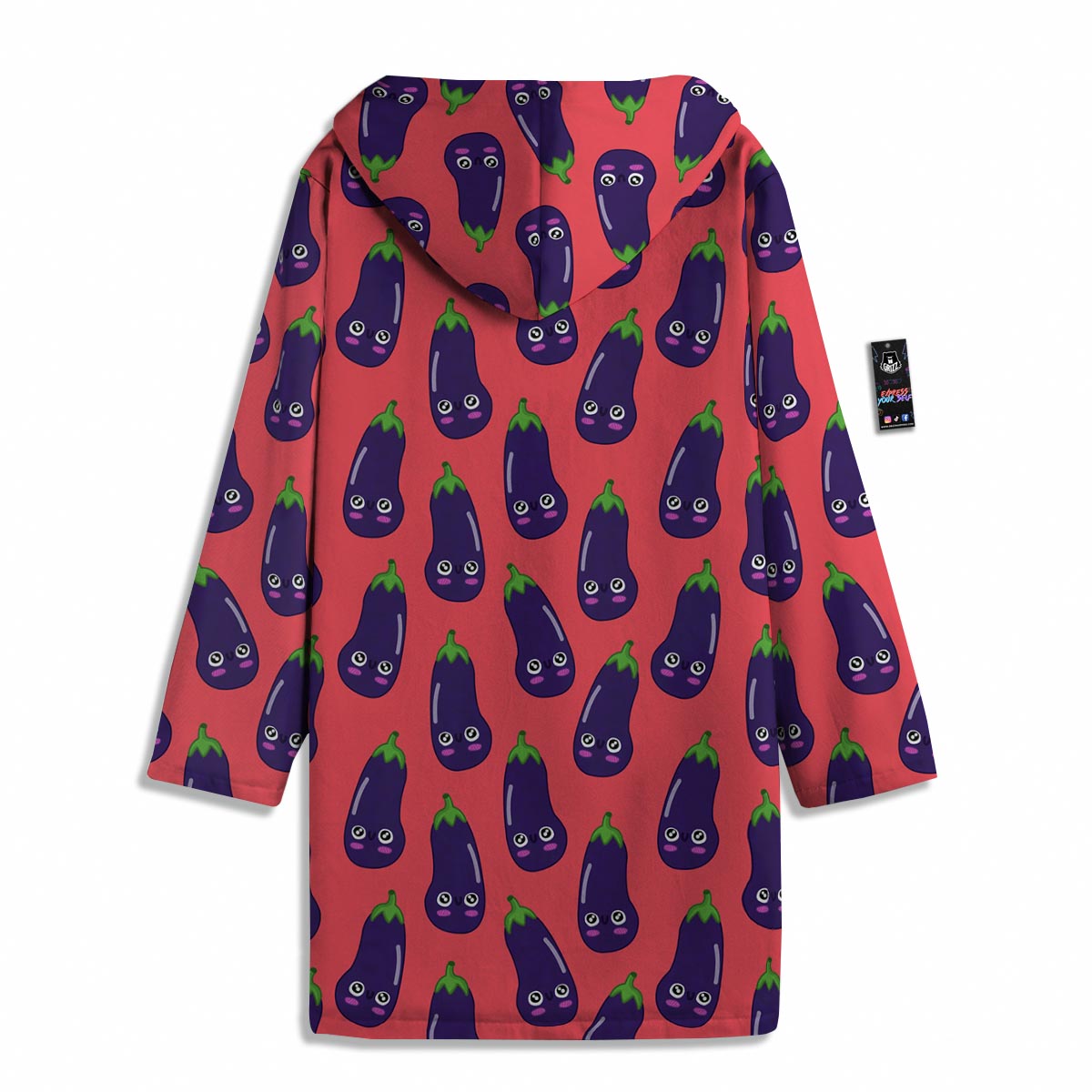 Eggplant Funny Print Pattern Men's Windbreaker Jacket-grizzshop