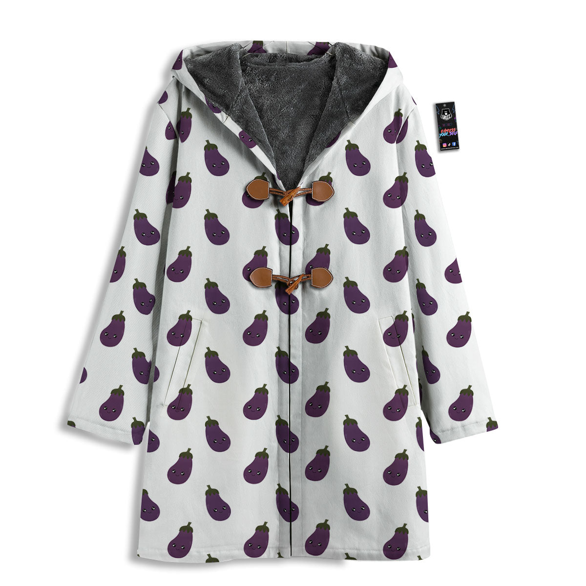 Eggplant Funny Print Pattern Men's Windbreaker Jacket-grizzshop
