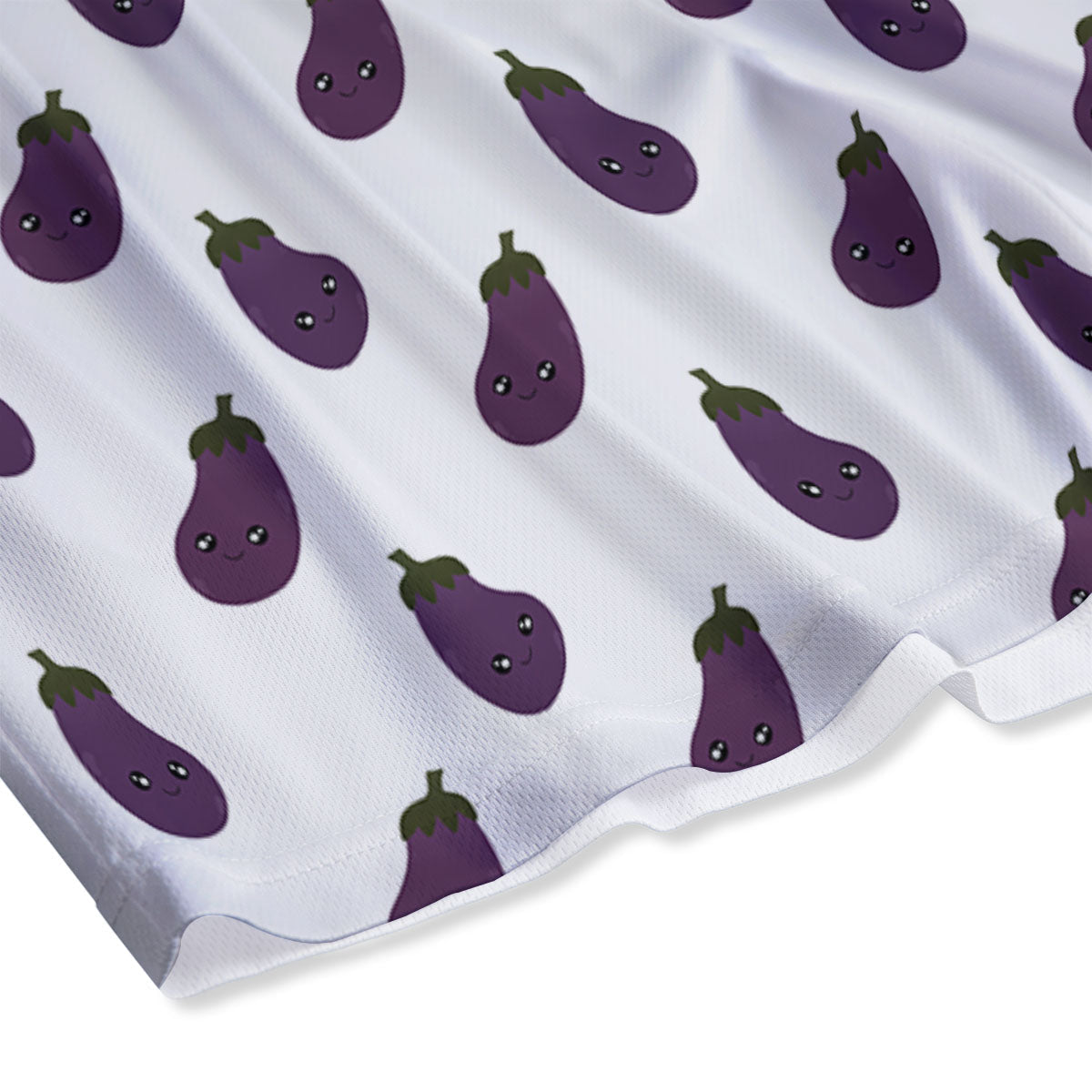 Eggplant Funny Print Pattern Mesh Shorts