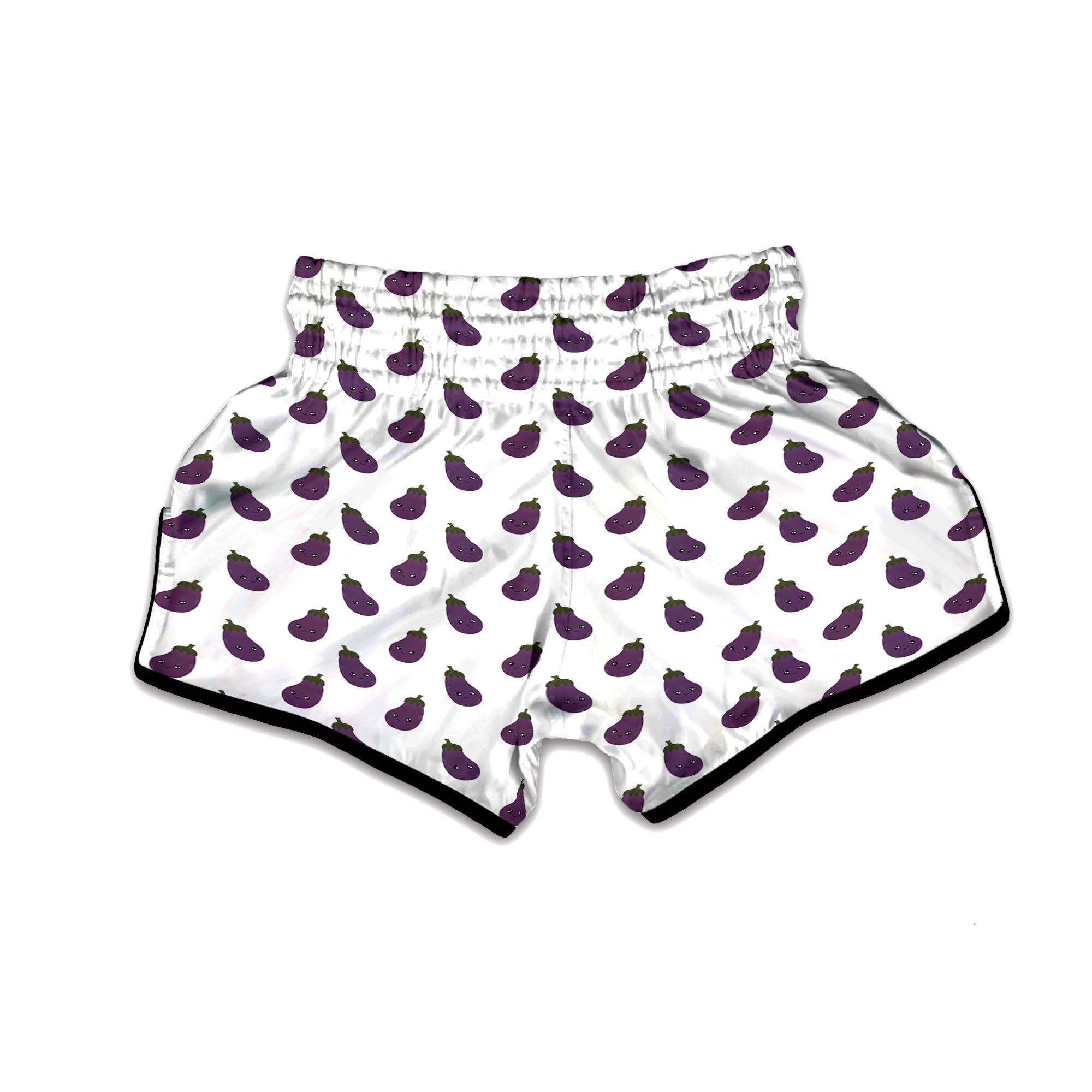 Eggplant Funny Print Pattern Muay Thai Boxing Shorts-grizzshop