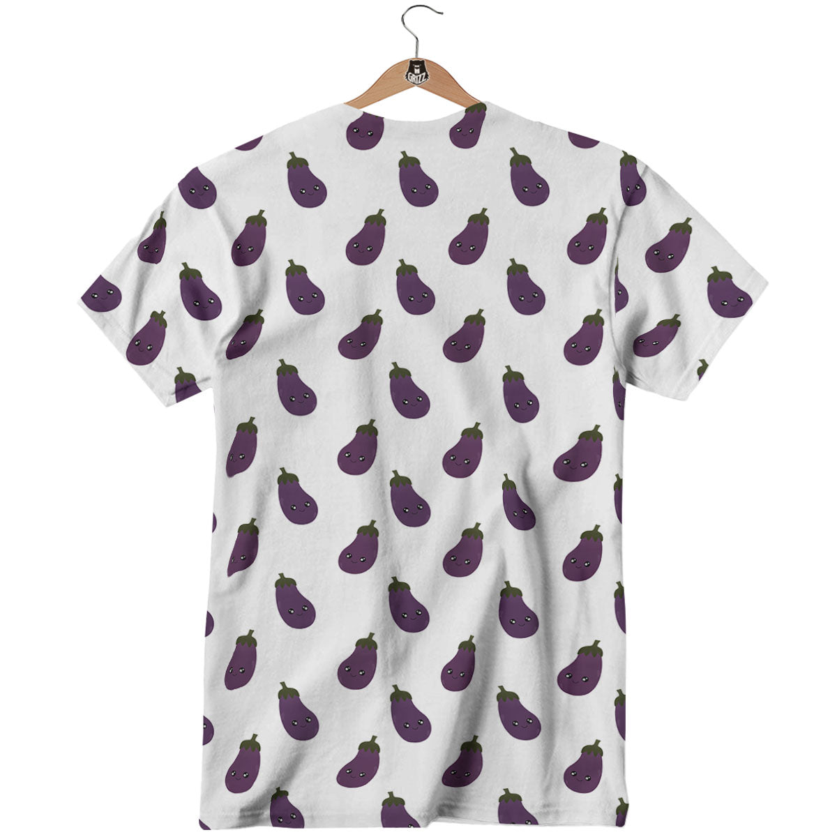 Eggplant Funny Print Pattern T-Shirt-grizzshop