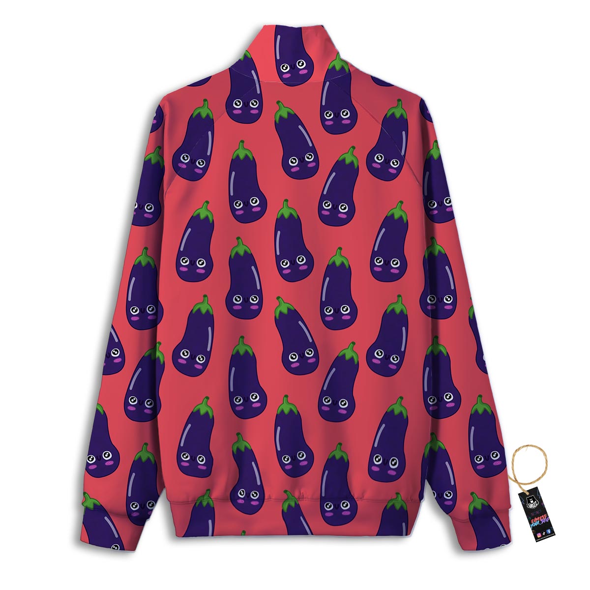 Eggplant Funny Print Pattern Track Jacket-grizzshop