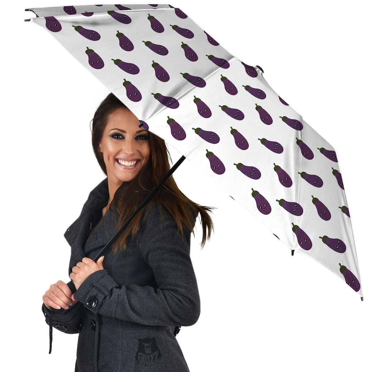 Eggplant Funny Print Pattern Umbrella-grizzshop