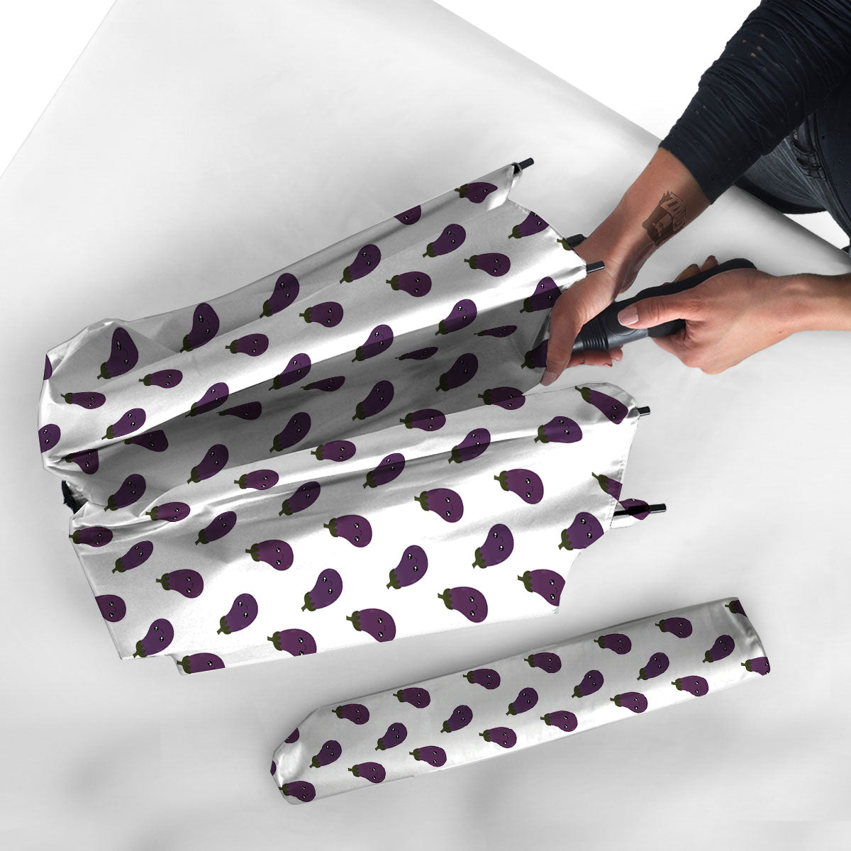 Eggplant Funny Print Pattern Umbrella-grizzshop
