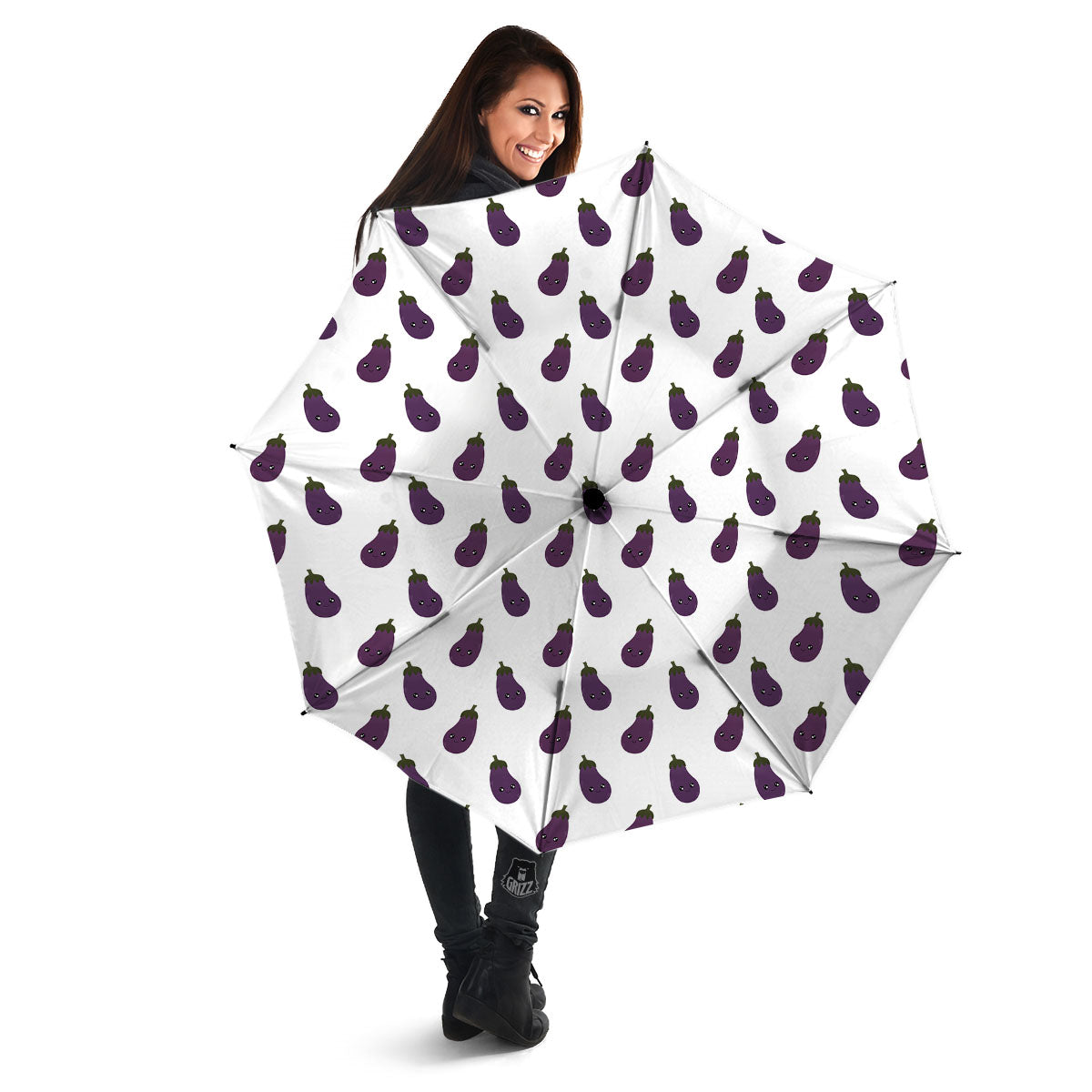 Eggplant Funny Print Pattern Umbrella-grizzshop