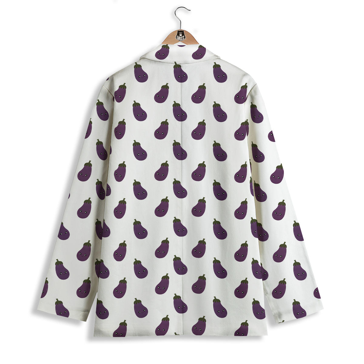 Eggplant Funny Print Pattern Women's Blazer-grizzshop
