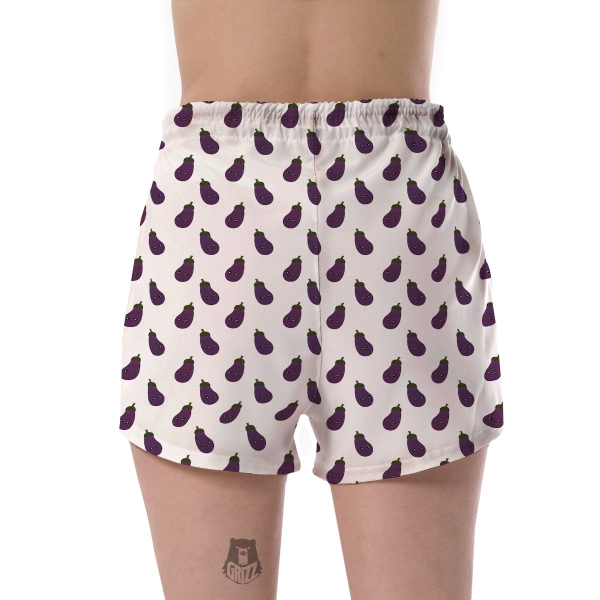 Eggplant Funny Print Pattern Women's Shorts-grizzshop