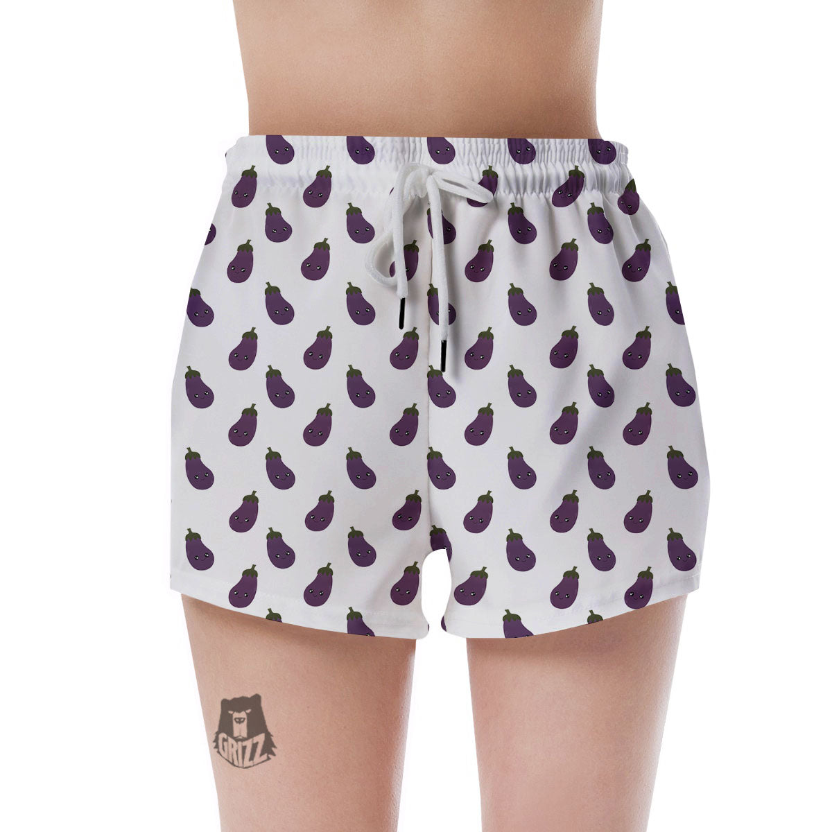 Eggplant Funny Print Pattern Women's Shorts-grizzshop