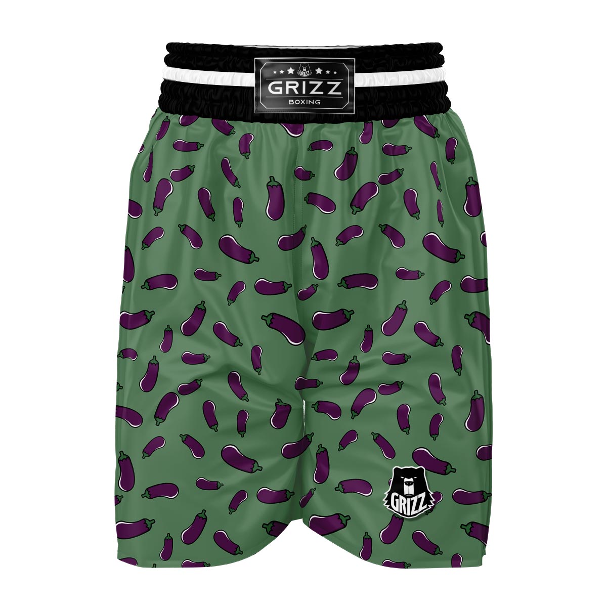 Eggplant Pattern Print Boxing Shorts-grizzshop