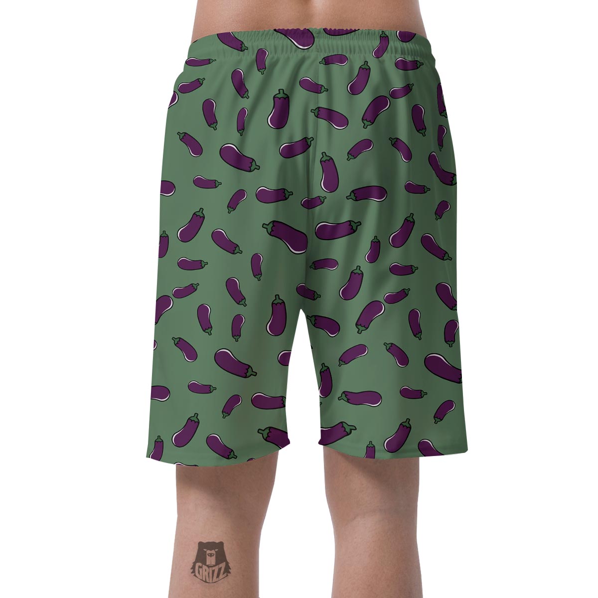 Eggplant Pattern Print Men's Shorts-grizzshop