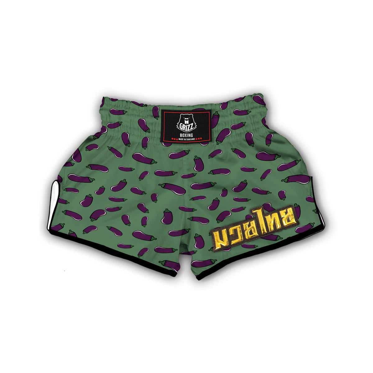 Eggplant Pattern Print Muay Thai Boxing Shorts-grizzshop