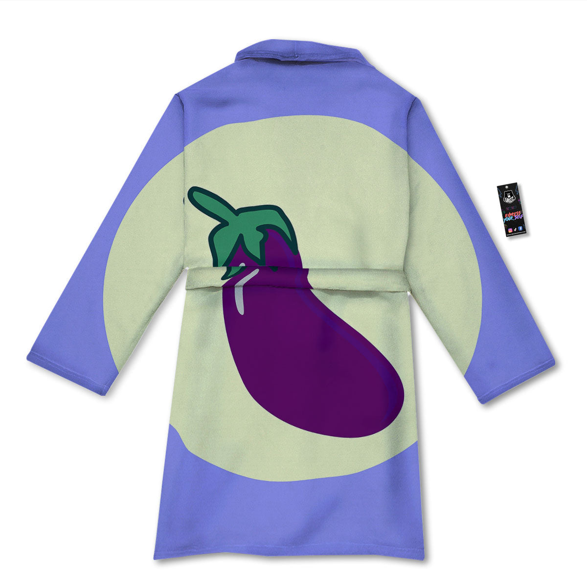 Eggplant Print Bathrobe-grizzshop