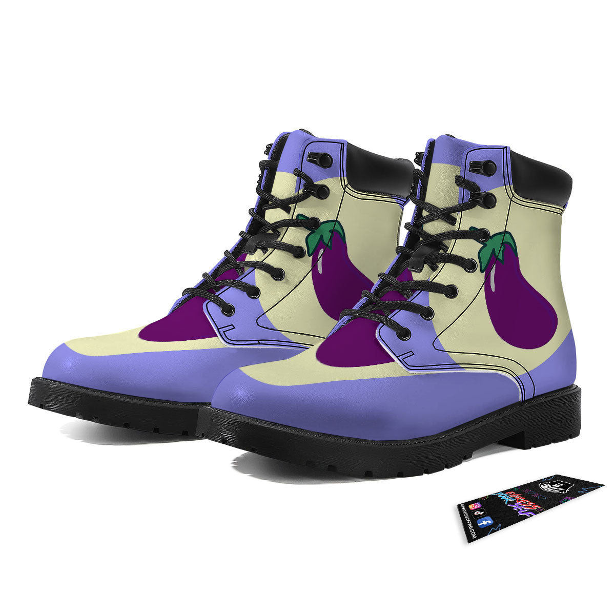 Eggplant Print Boots-grizzshop
