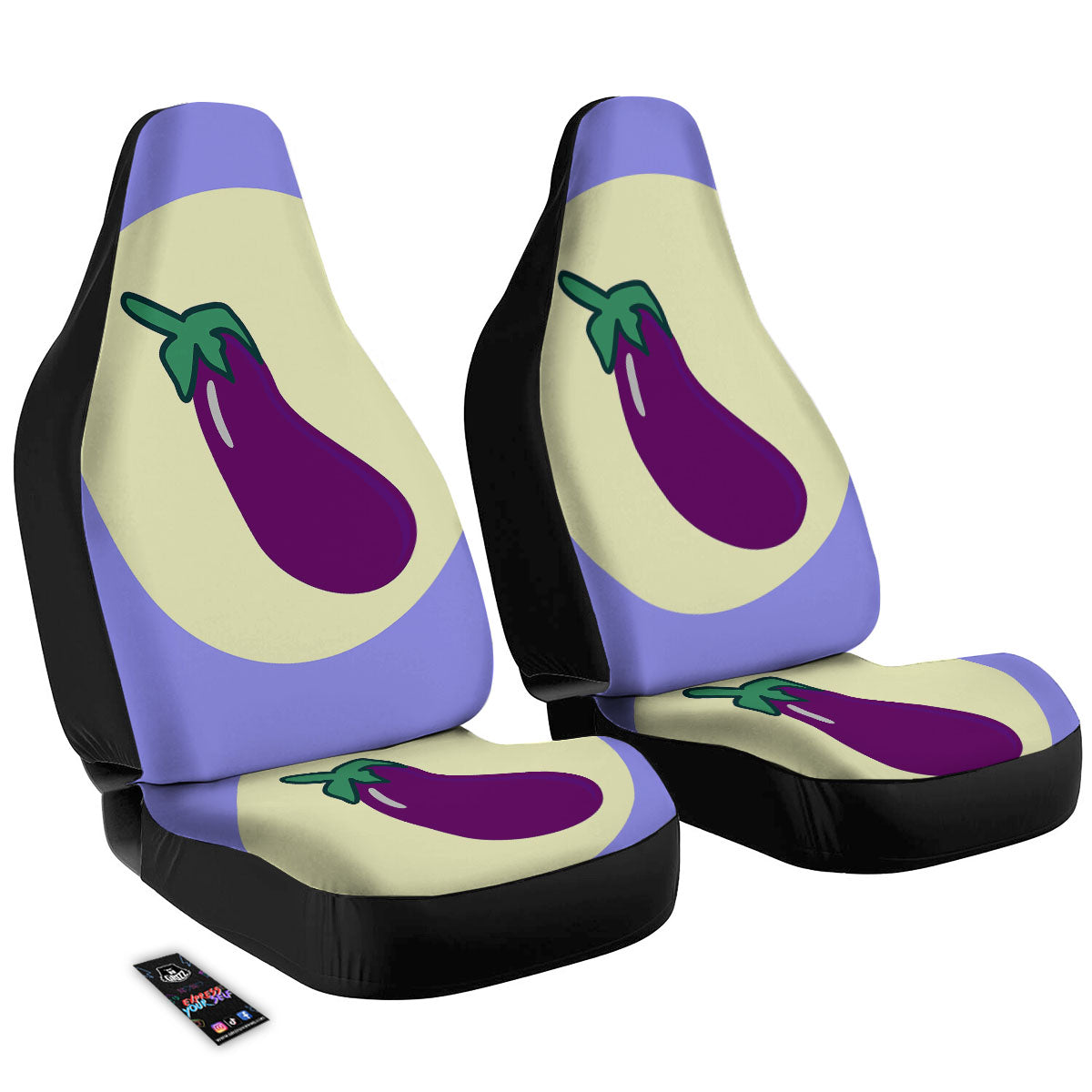 Eggplant Print Car Seat Covers-grizzshop