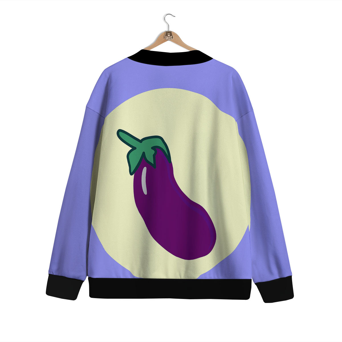 Eggplant Print Cardigan-grizzshop