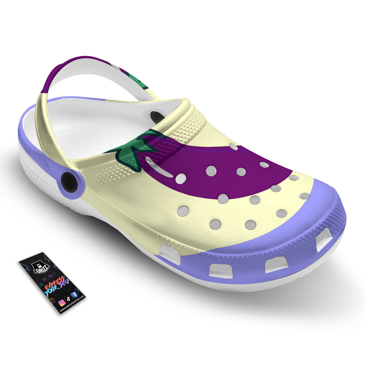 Eggplant Print Clog-grizzshop