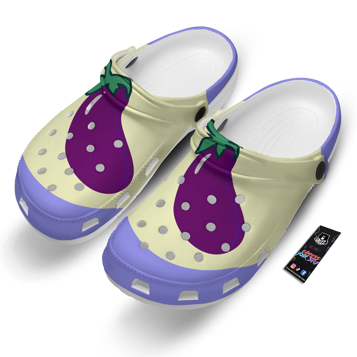 Eggplant Print Clog-grizzshop