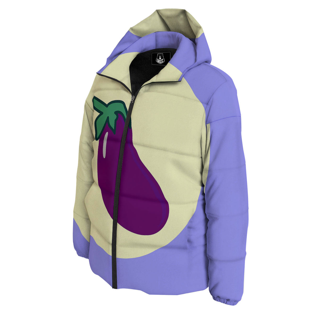 Eggplant Print Down Jacket-grizzshop
