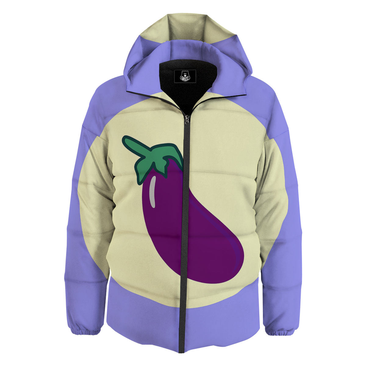 Eggplant Print Down Jacket-grizzshop