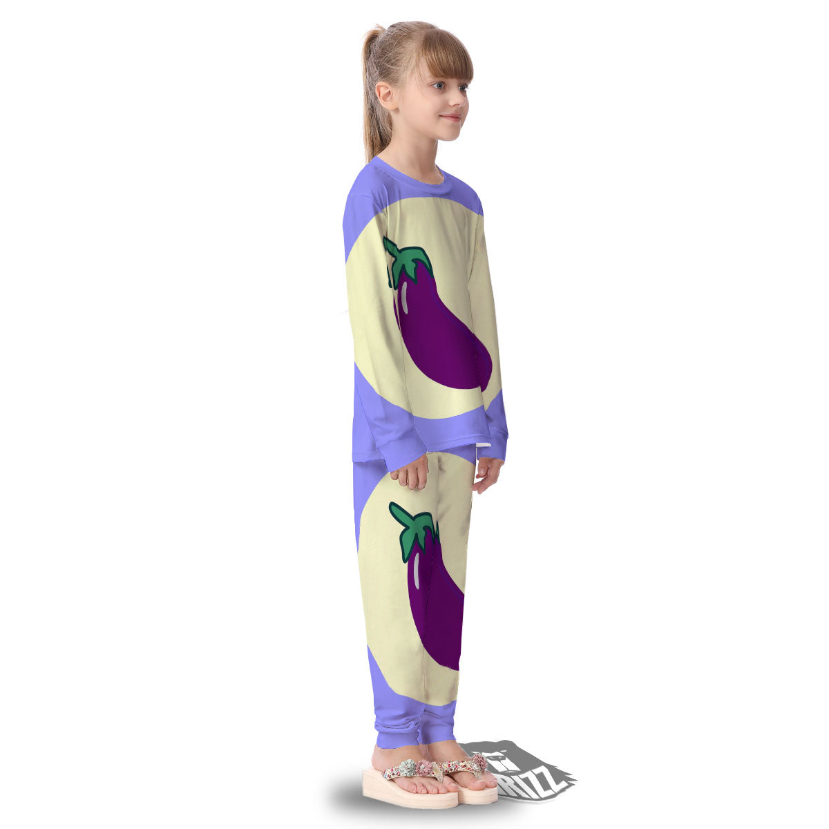 Eggplant Print Kid's Pajamas-grizzshop