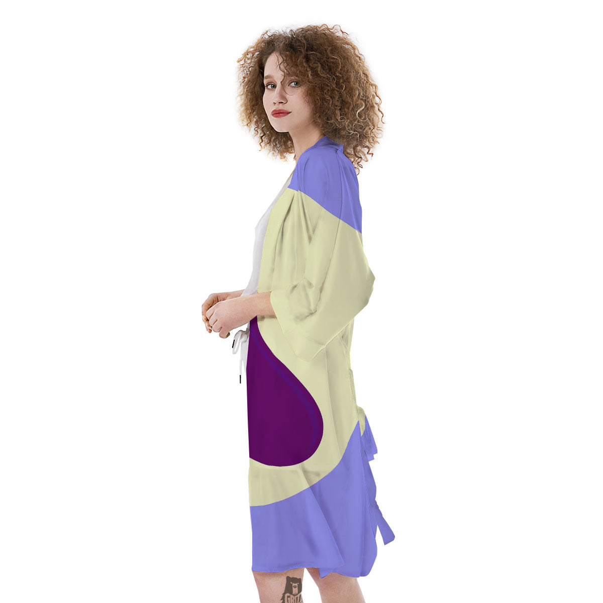 Eggplant Print Kimono-grizzshop