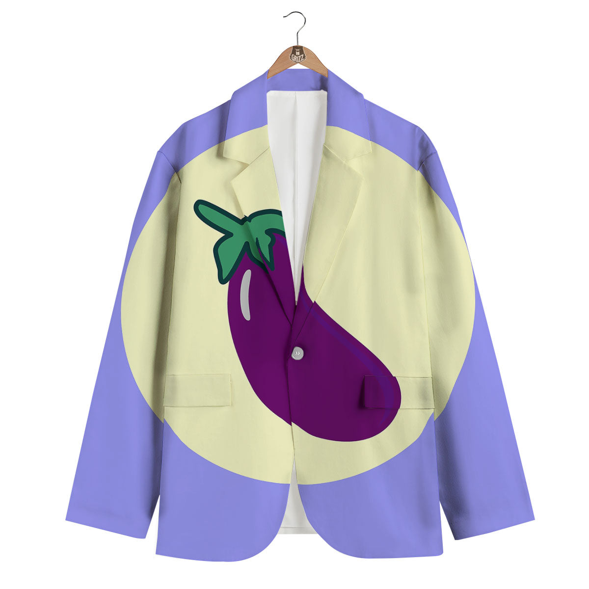 Eggplant Print Men's Blazer-grizzshop