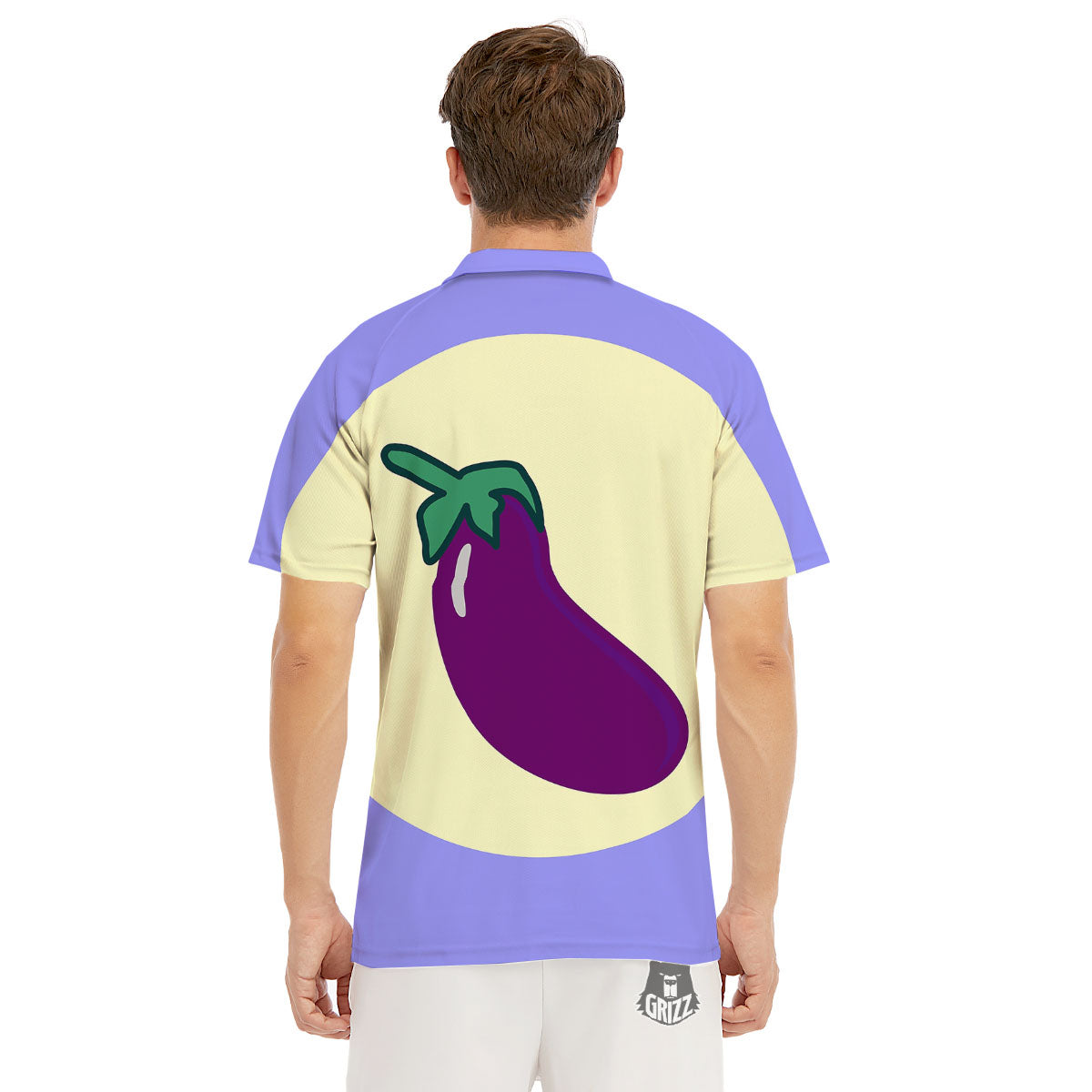 Eggplant Print Men's Golf Shirts-grizzshop