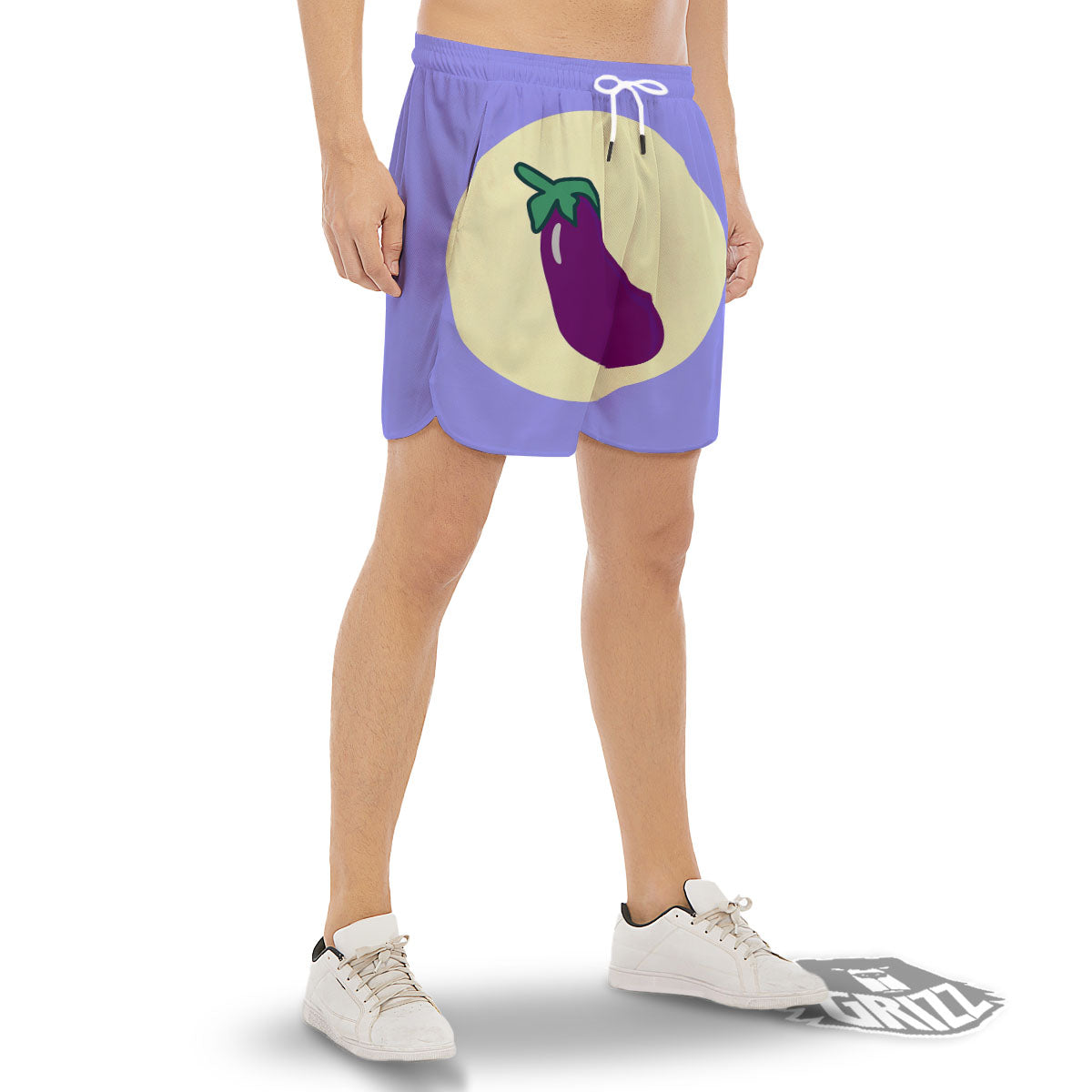 Eggplant Print Men's Gym Shorts-grizzshop