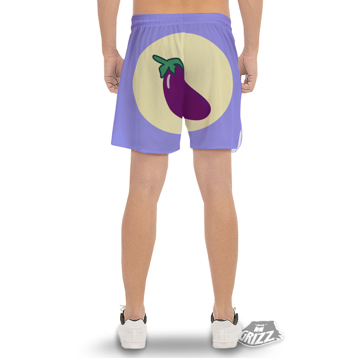 Eggplant Print Men's Gym Shorts-grizzshop