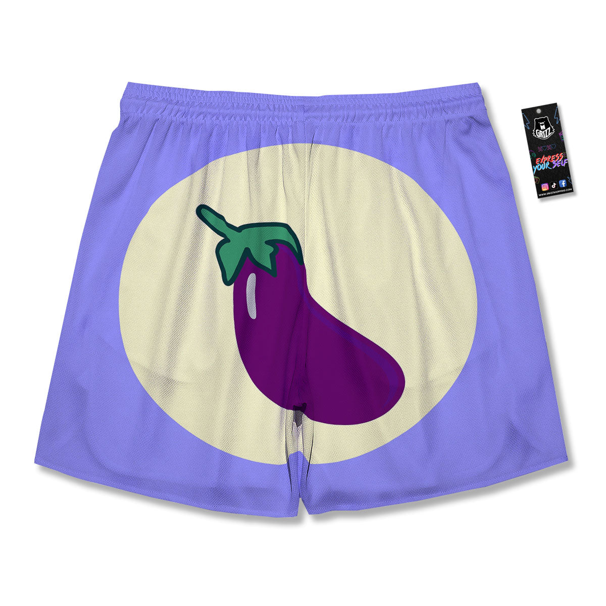 Eggplant Print Men's Running Shorts-grizzshop