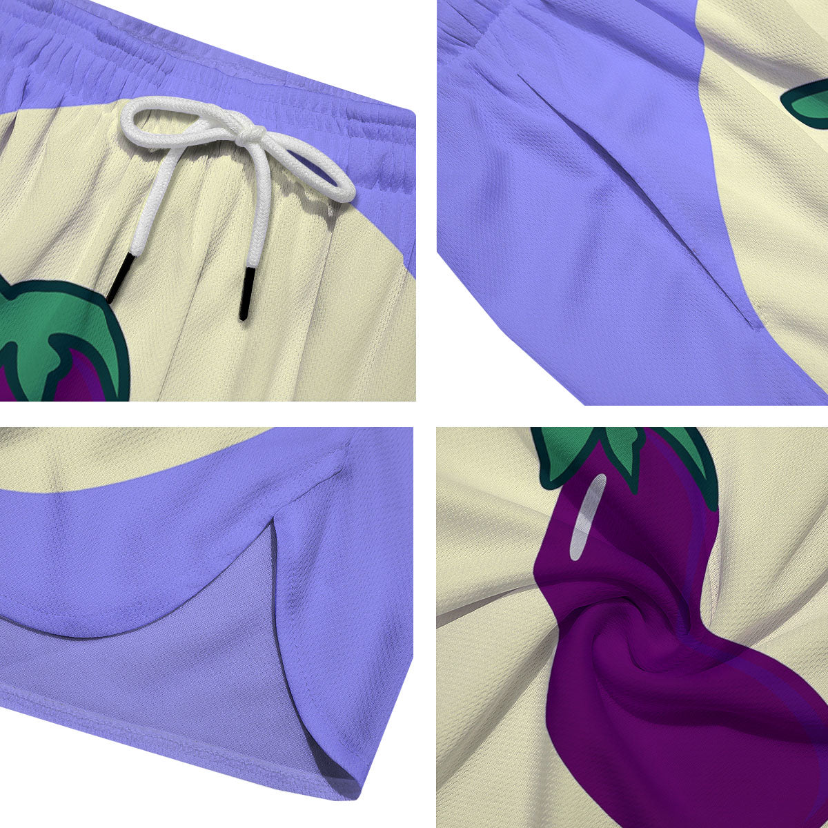 Eggplant Print Men's Running Shorts-grizzshop