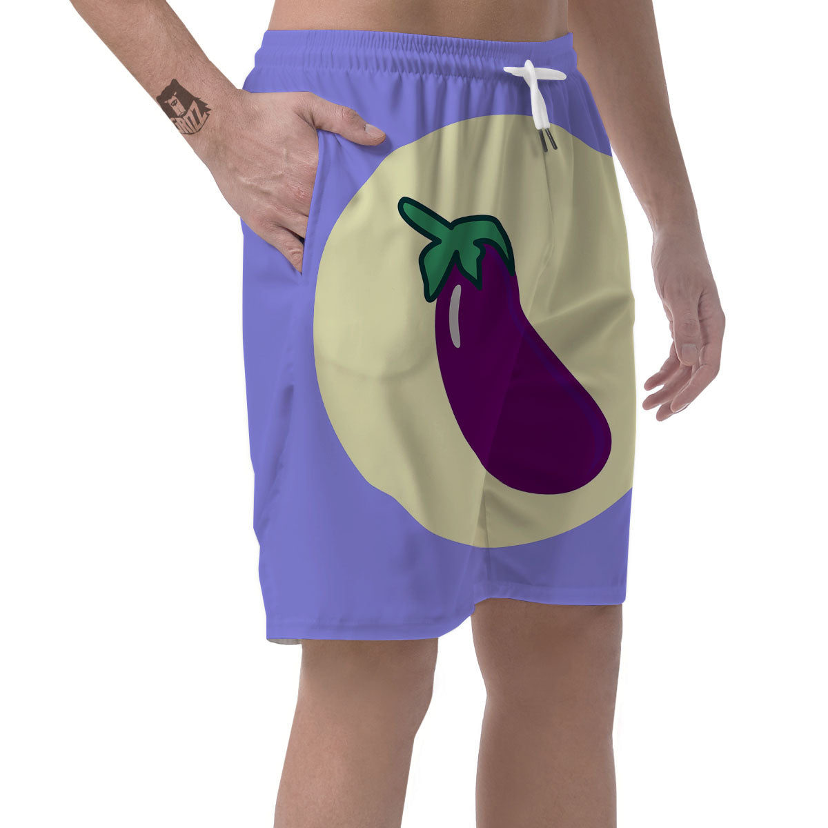 Eggplant Print Men's Shorts-grizzshop