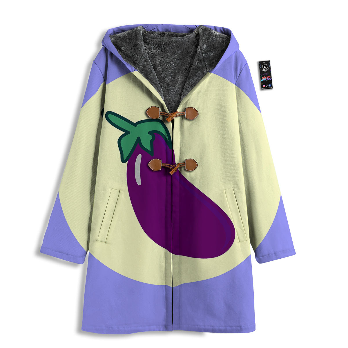 Eggplant Print Men's Windbreaker Jacket-grizzshop