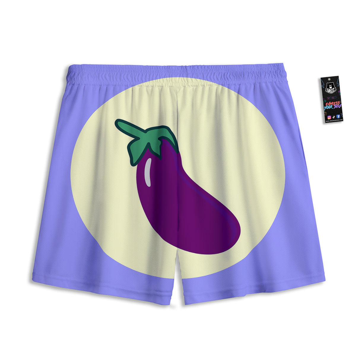 Eggplant Print Mesh Shorts
